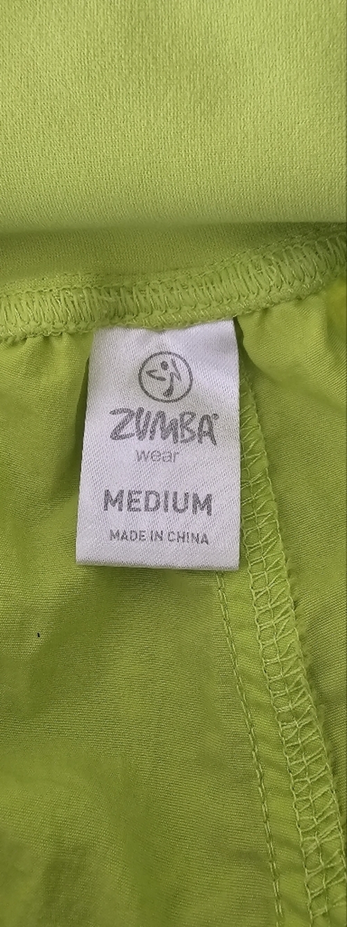 Zumba Neon Green Capri Joggers Womens Medium Dance Festival Rave Athleisure - Picture 5 of 7